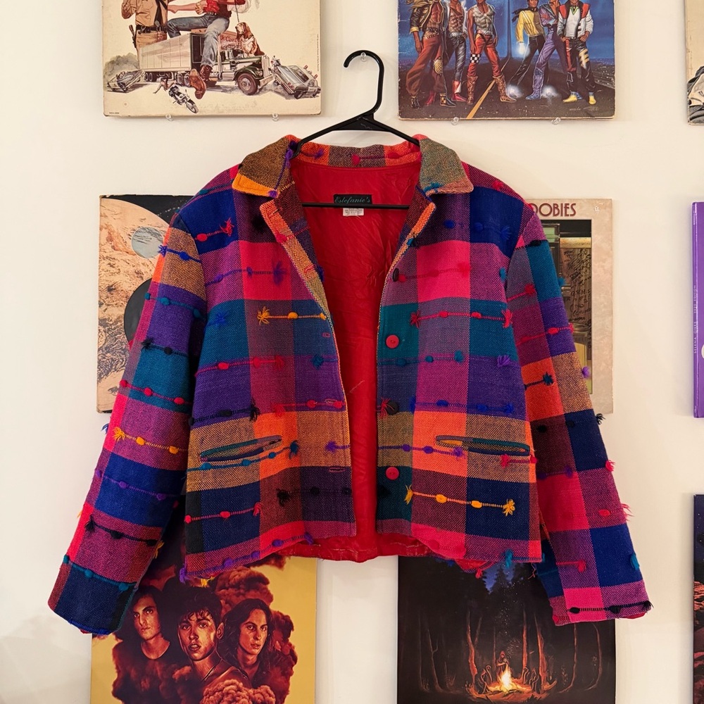 Colorful Plaid Women's Blazer